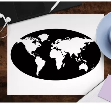 World map mouse pad artistic global outline - TenStickers