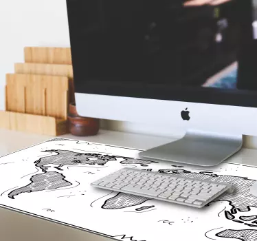 World map mouse pad artistic world outline - TenStickers