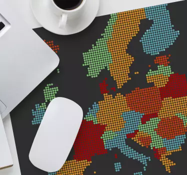 World map mouse pad colorful geographic regions - TenStickers