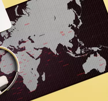 World map mouse pad detailed world map - TenStickers