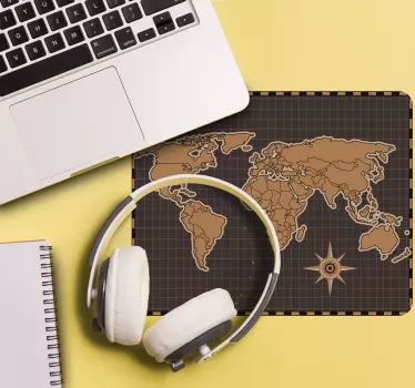 World map mouse pad extensive global map - TenStickers