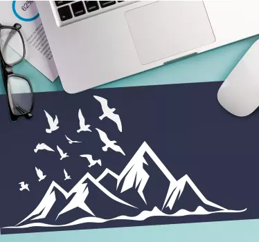 World map mouse pad majestic mountain range - TenStickers