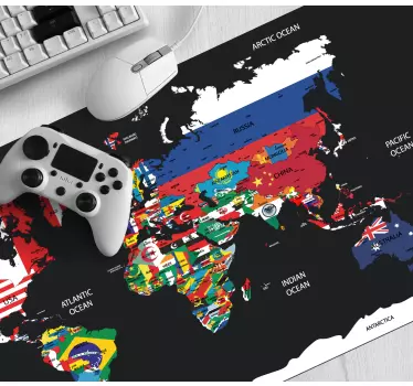 World map mouse pad vibrant global design - TenStickers
