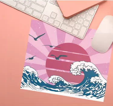 World map mouse pad with artistic ocean design - TenStickers