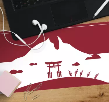 World map mouse pad with japanese torii gate design - TenStickers