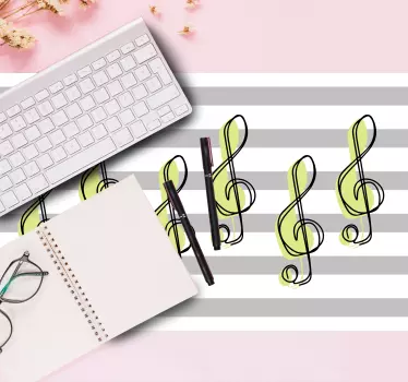World map mouse pad with musical note design - TenStickers