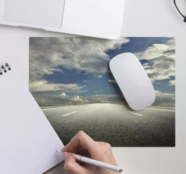 World map mouse pad with road pathway scene - TenStickers