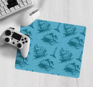 World map mouse pad with vintage nautical designs - TenStickers