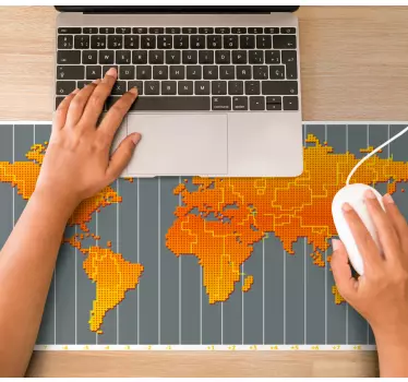 Worldmap time zone map mouse mat - TenStickers