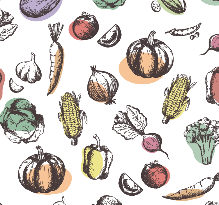 Ingredients pattern retro style kitchen roller blind - TenStickers