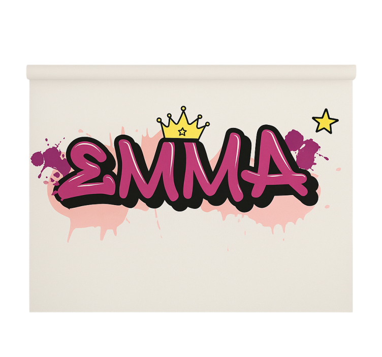 Pink custom graffiti kids roller blind - TenStickers