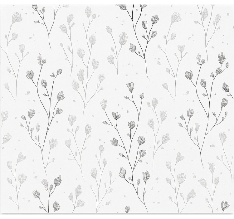 Minimalist botanical branches living room roller blind - TenStickers