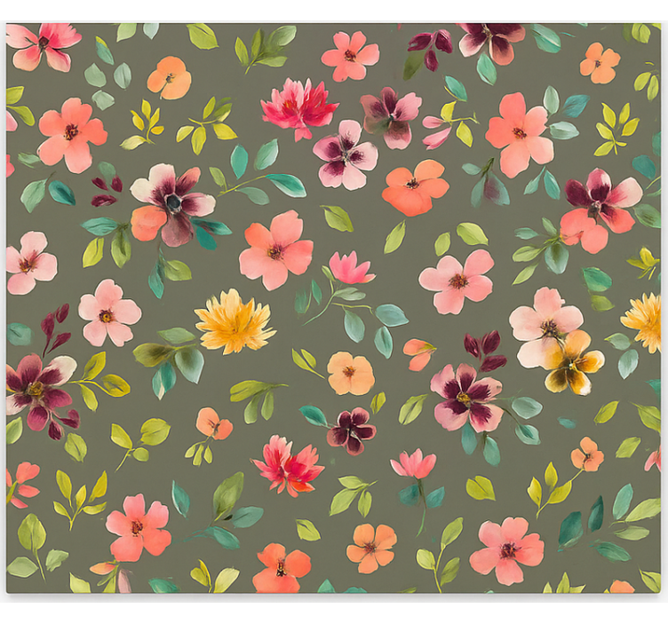 Vibrant Watercolor flowers kitchen roller blind - TenStickers