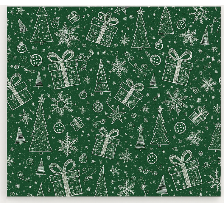 Green White Christmas living room roller blind - TenStickers