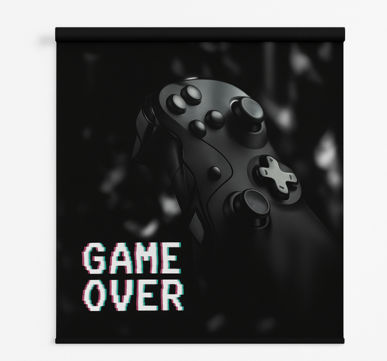 Matte black game over geek roller blind - TenStickers