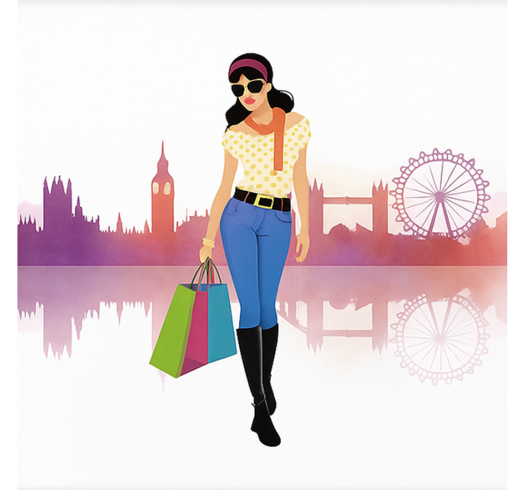 Londoner city girl teenage roller blind - TenStickers