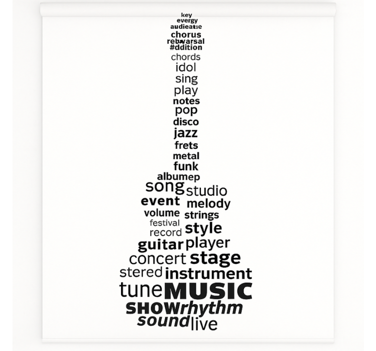 Music guitar words teenage roller blind - TenStickers
