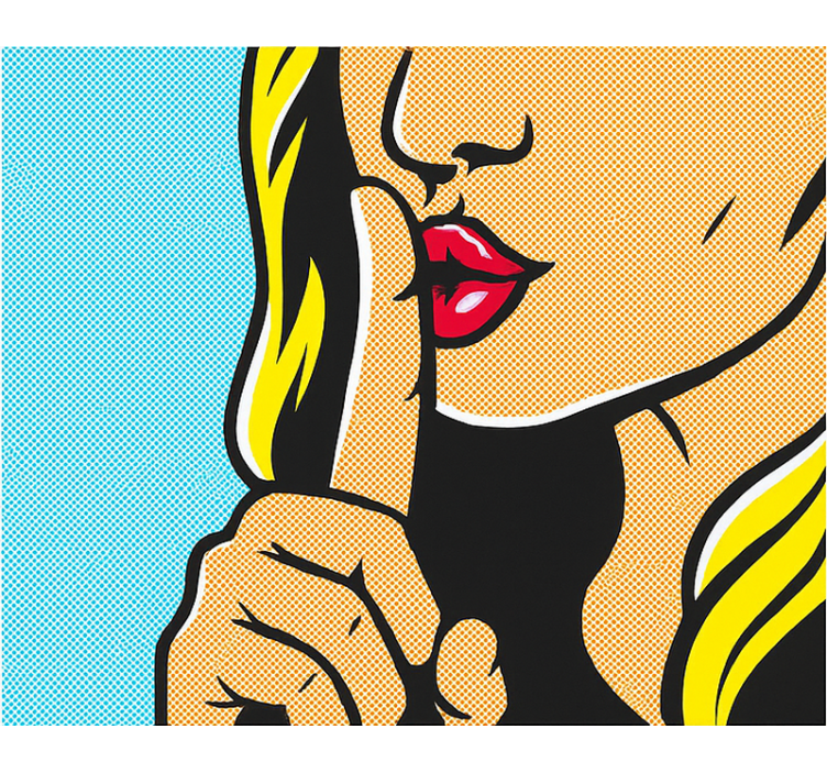 Pop art girl shushing teenage roller blind - TenStickers