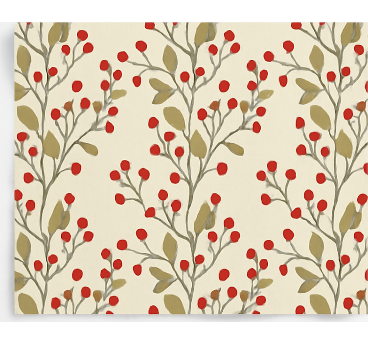 Berries floral leaves  dining room roller blind - TenStickers