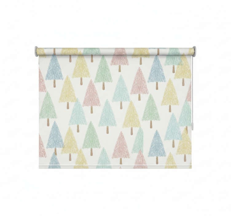 Skandinavian roller blind in pastel nordic trees - TenStickers