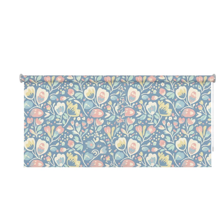 Skandinavian roller blind pastel nordic flowers - TenStickers