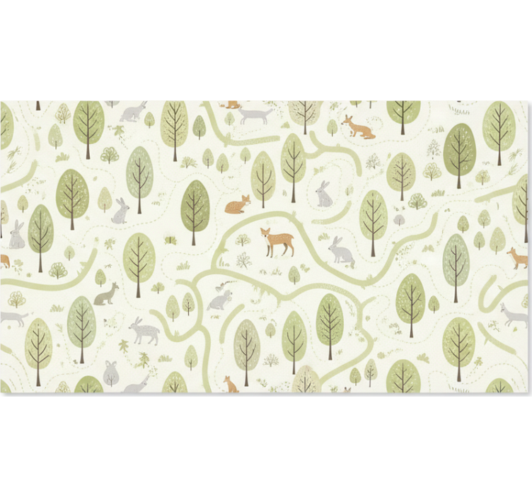 Scandinavian roller blind artsy abstract forest trees - TenStickers
