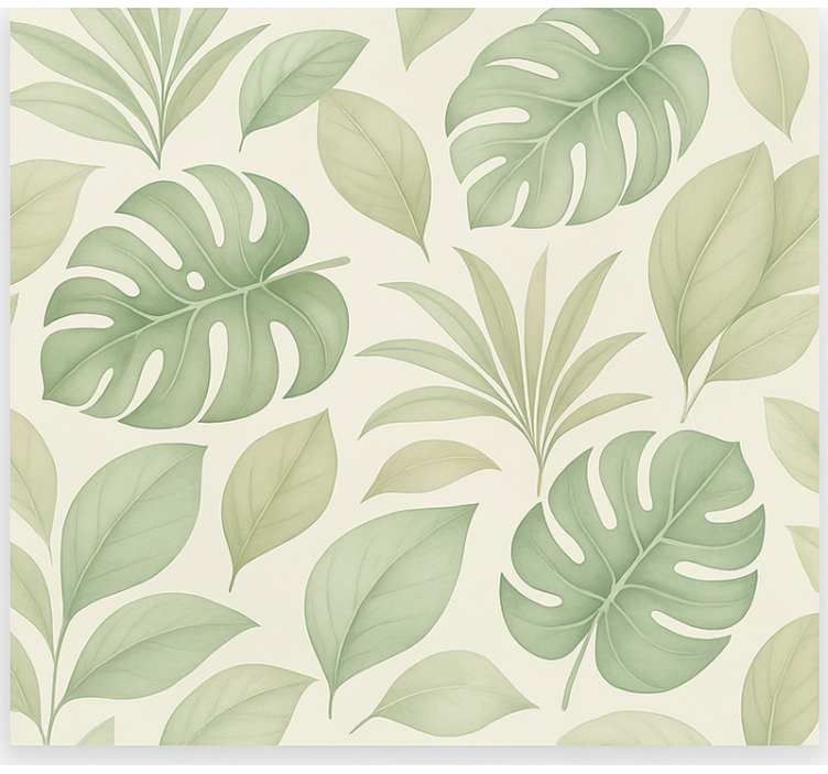 Skandinavian roller blind with earthy tropical leaves - TenStickers