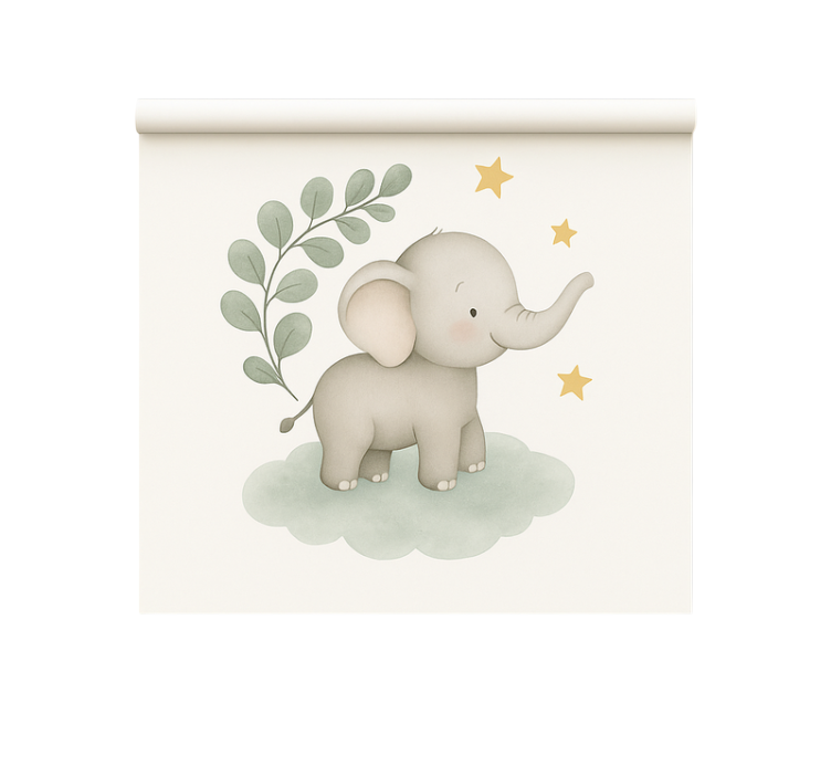 Skandinavian roller blind customisable cloud elephant - TenStickers