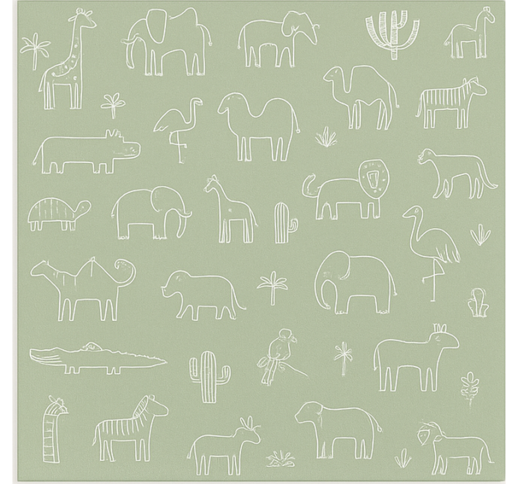 Skandinavian roller blind jungle animal silhouettes - TenStickers