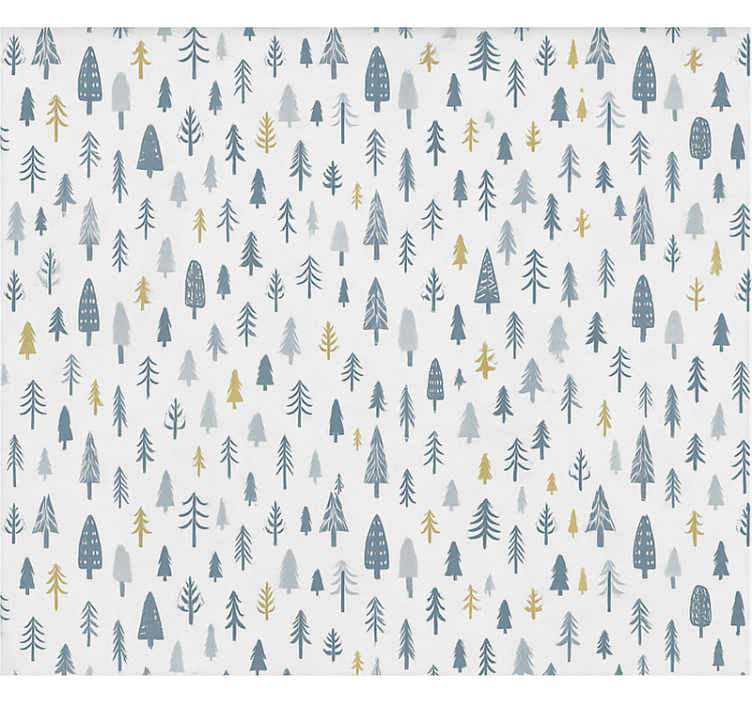 Scandinavian roller blind nordic winter forest view - TenStickers