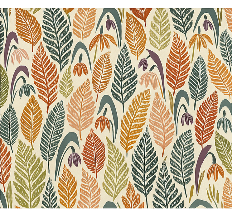 Skandinavian roller blind with multicoloured snowdrop flowers - TenStickers