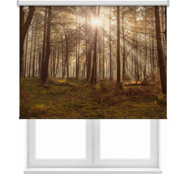 Tree roller blind golden wildlife retreat - TenStickers