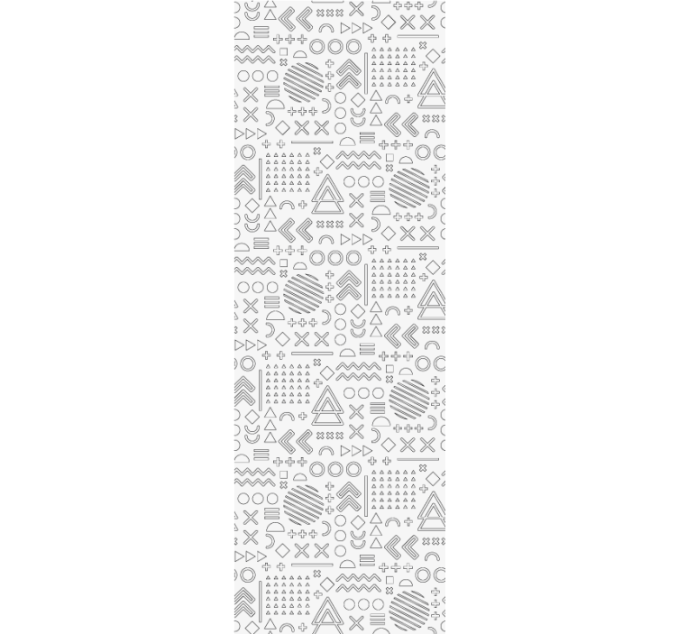 Home office roller blind with geometric sketches pattern - TenStickers