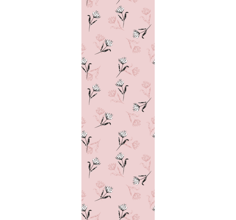 Home office roller blind white lilies on pink - TenStickers