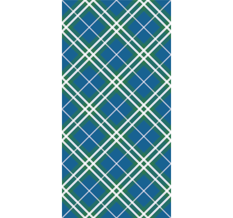 Home office roller blind in blue and green tartan - TenStickers