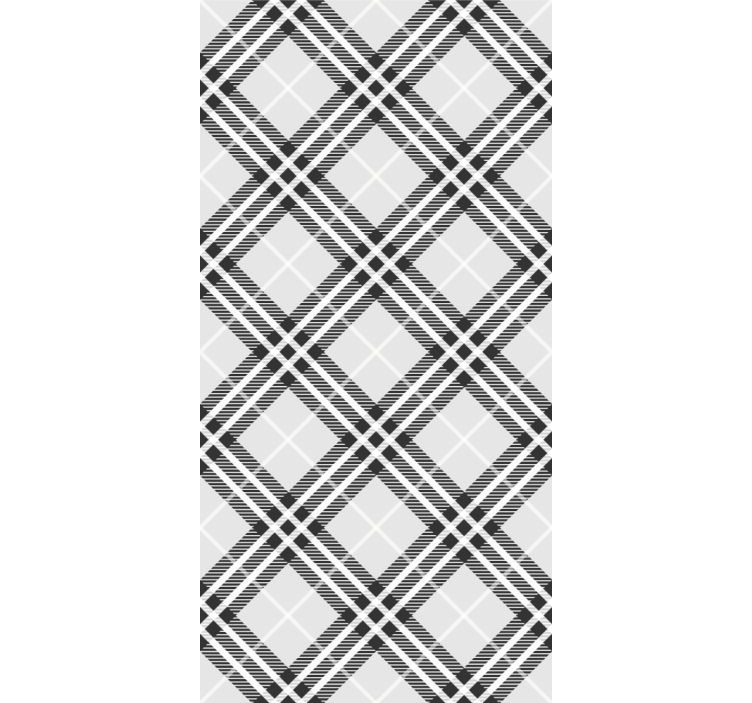 Home office roller blind black and white scottish tartan - TenStickers