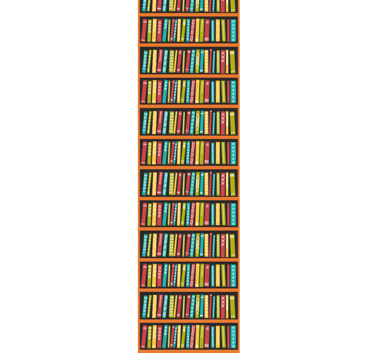Home office roller blind colorful library design - TenStickers