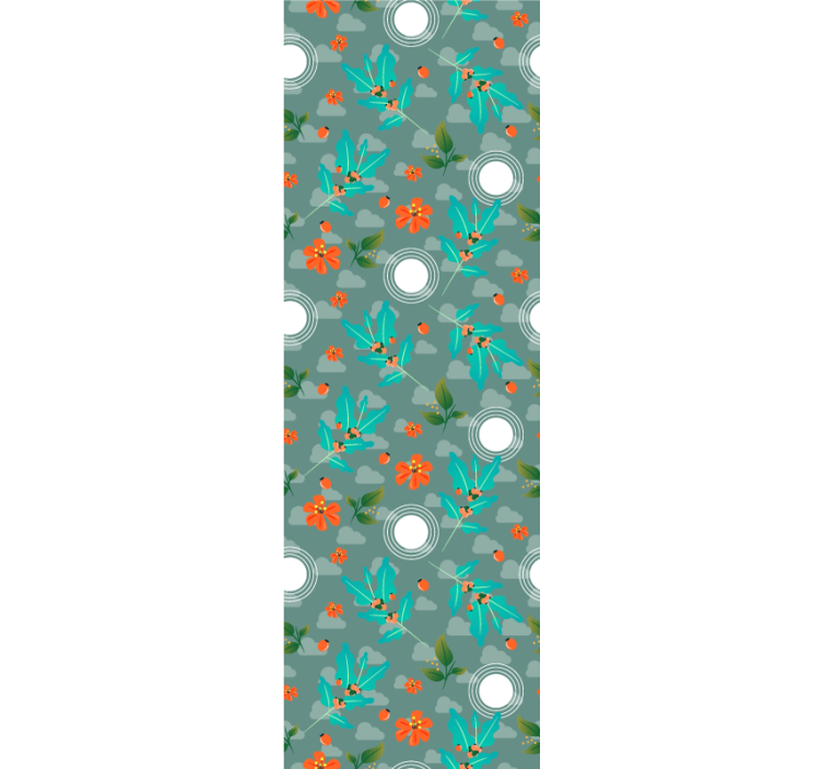 Floral geometric dining room roller blind - TenStickers