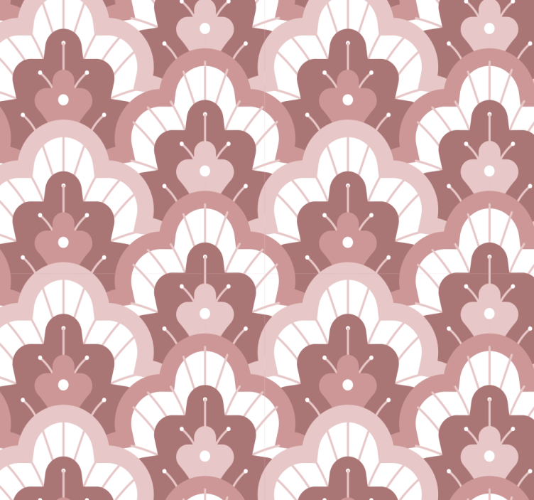 Dining room roller blind vintage pink wallpaper - TenStickers