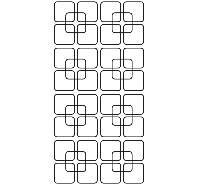 Kitchen roller blind with black squares urban pattern - TenStickers