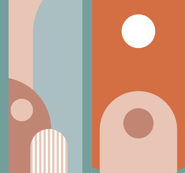 Dining room roller blind cheerful wallpaper - TenStickers