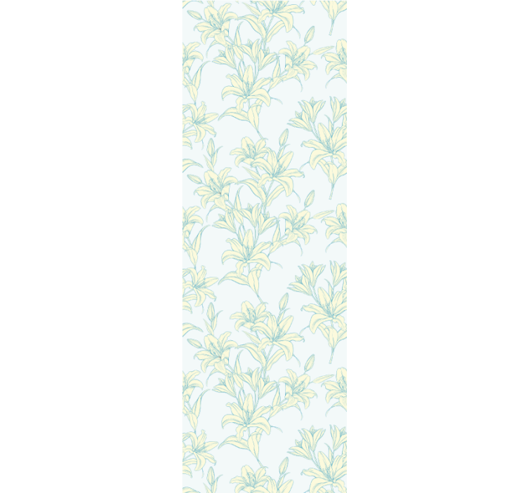 Dining room roller blind with vintage lilies pattern - TenStickers