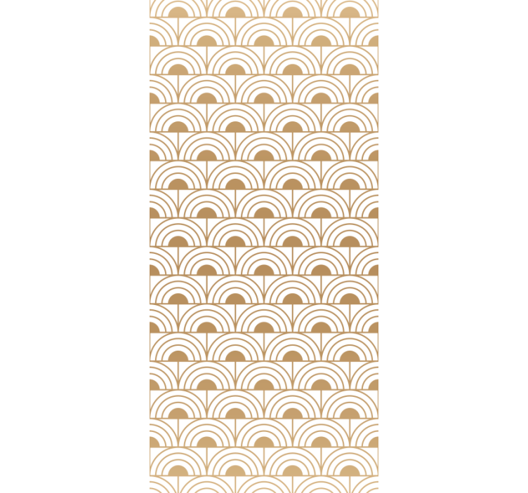 Dining room roller blind with gold gradient arc design - TenStickers