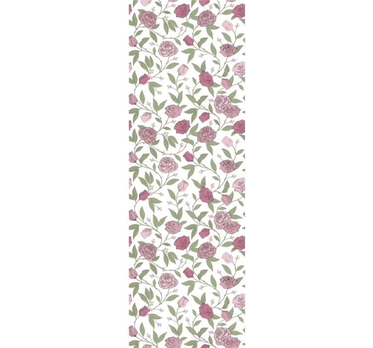 Dining room roller blind in pale pink vintage roses - TenStickers