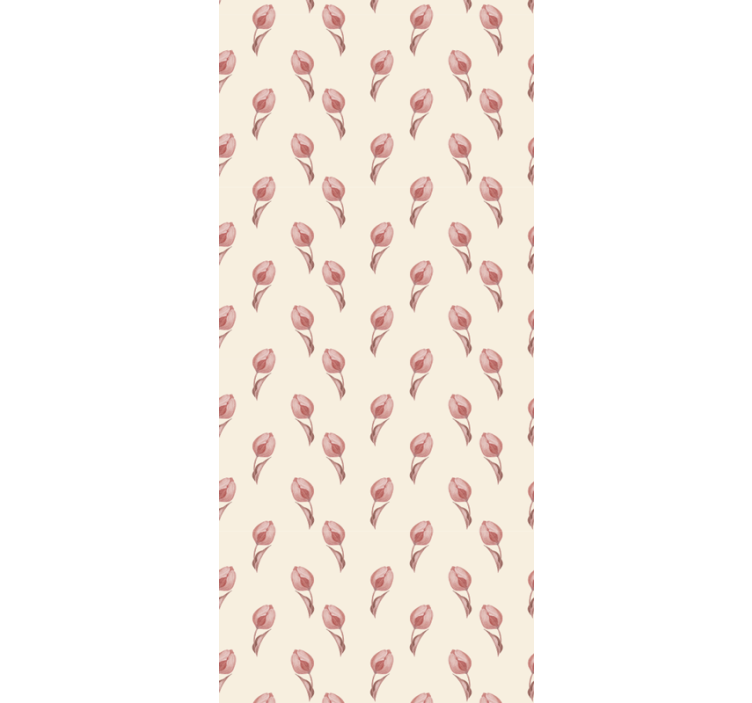 Dining room roller blind small pink tulips pattern - TenStickers