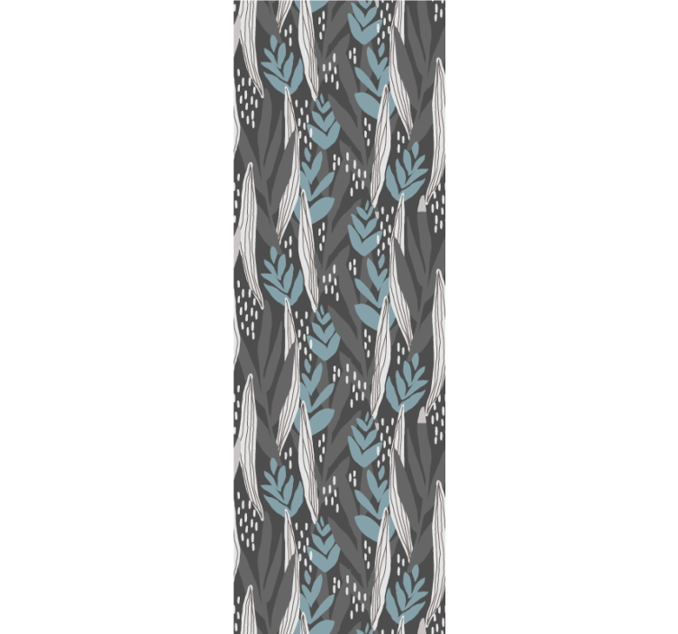 Dining room roller blind in floral gray watercolor - TenStickers