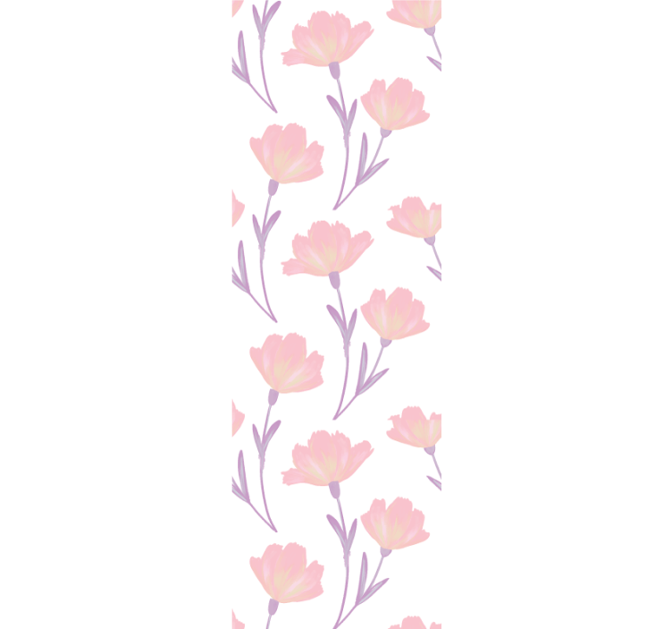Dining room roller blind minimalistic watercolor flowers - TenStickers