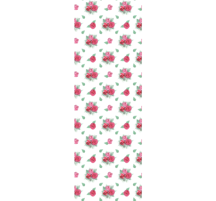 Dining room roller blind with pink and red roses pattern - TenStickers