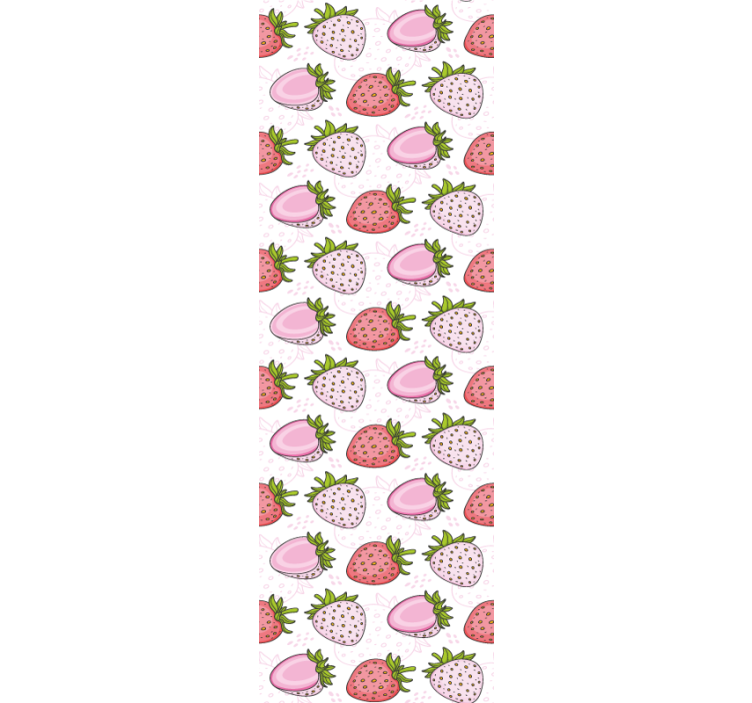 Dining room roller blind seamless pink red strawberries - TenStickers