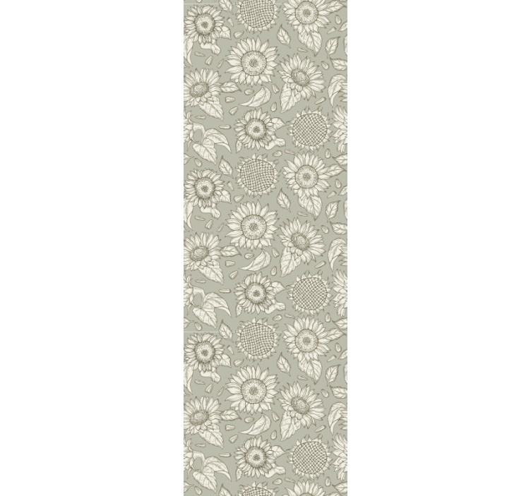 Gray sunflowers dining room roller blind - TenStickers